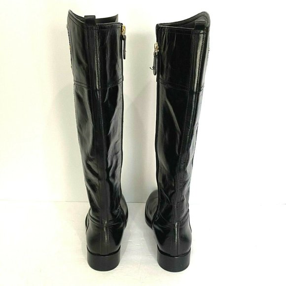Tory Burch Black Calf Leather Knee High Kiernan Riding Boots 7 - Picture 8 of 10